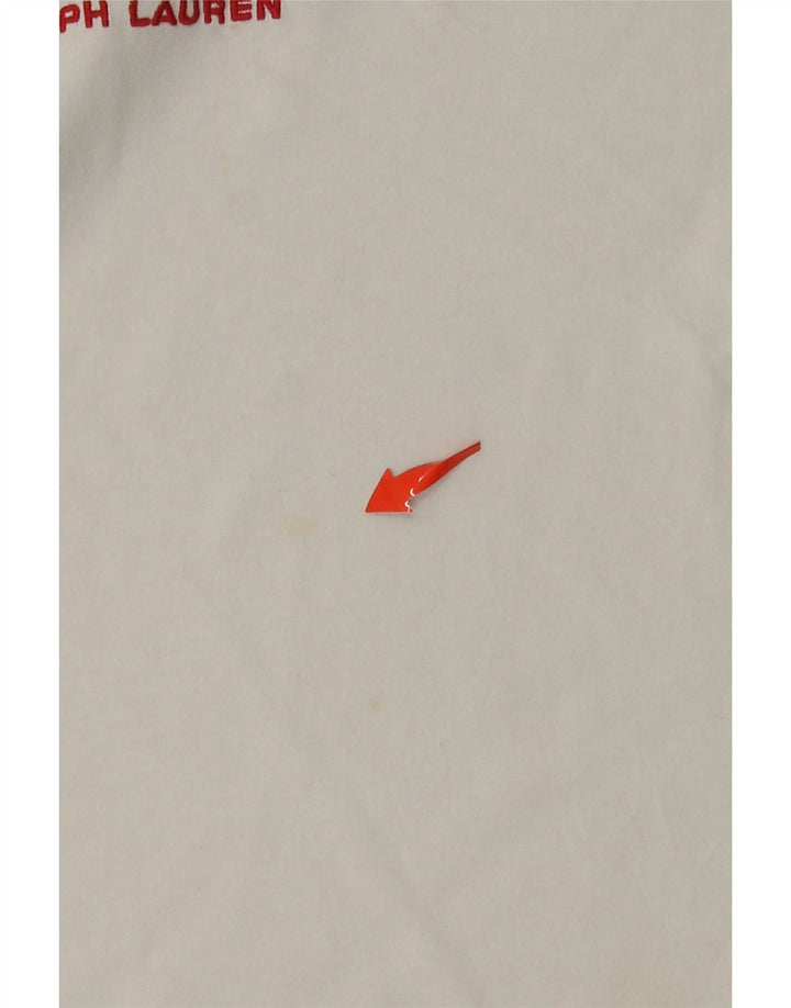 POLO RALPH LAUREN T-shirt grafica da uomo slim fit personalizzata Top Large Bianco