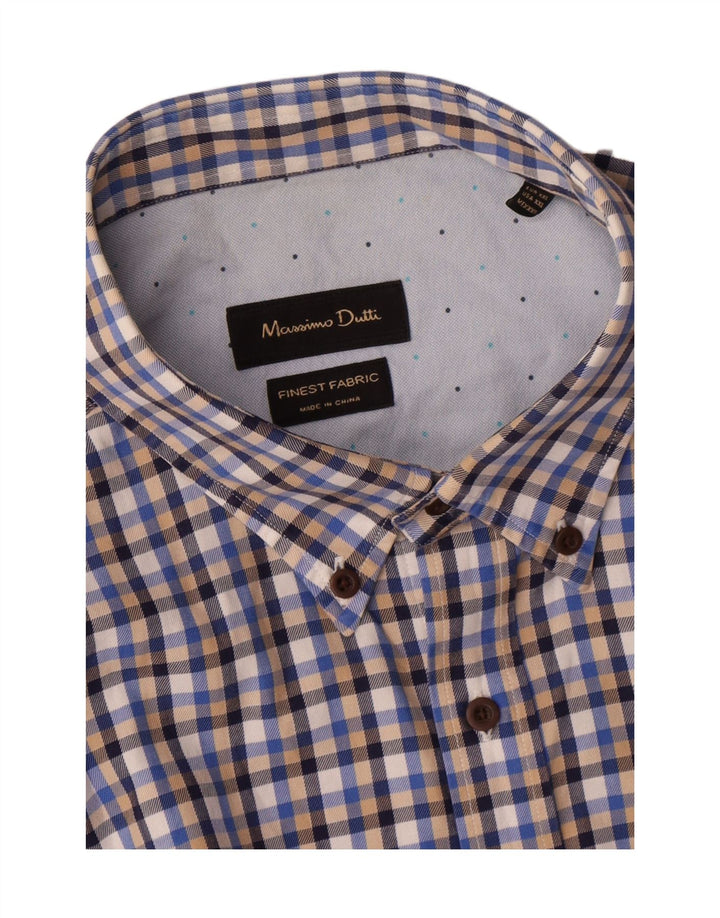 Camicia da uomo Massimo Dutti 2XL a quadri blu