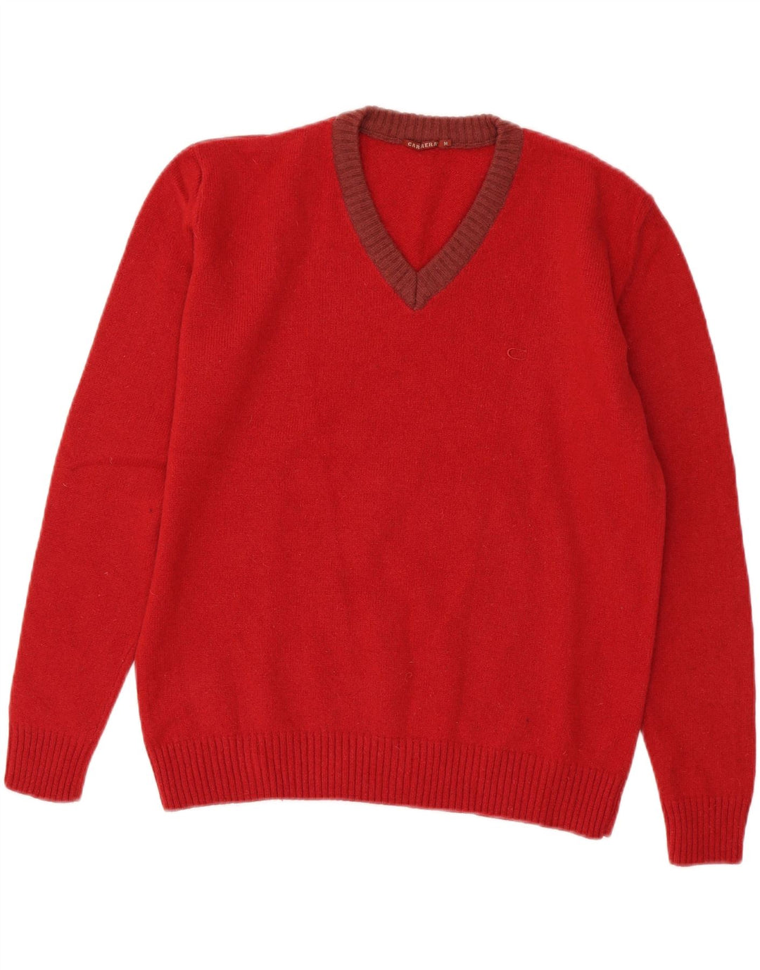 CARRERA Maglione da donna con scollo a V UK 14 Lana rossa media