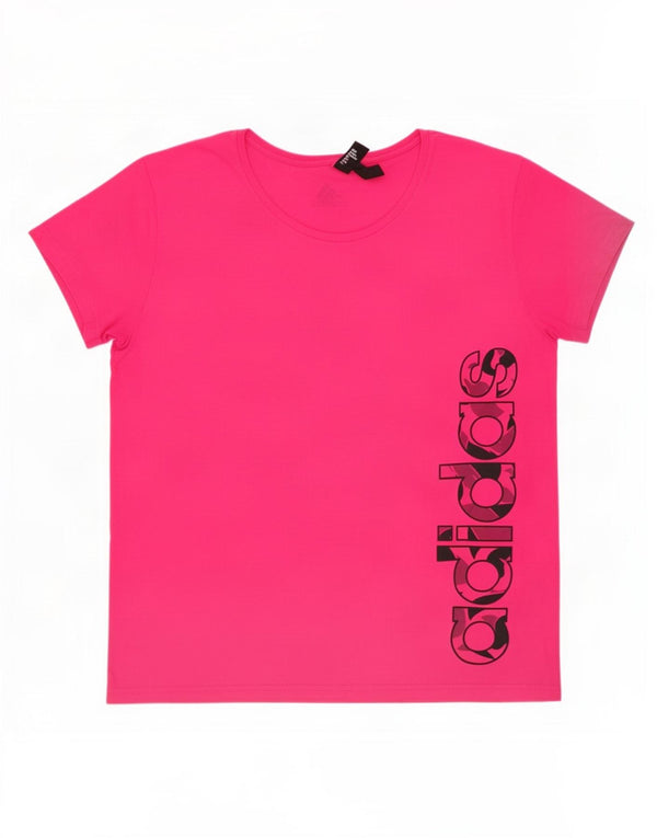 T-shirt grafica da donna Adidas Top UK 20/22 XL cotone rosa