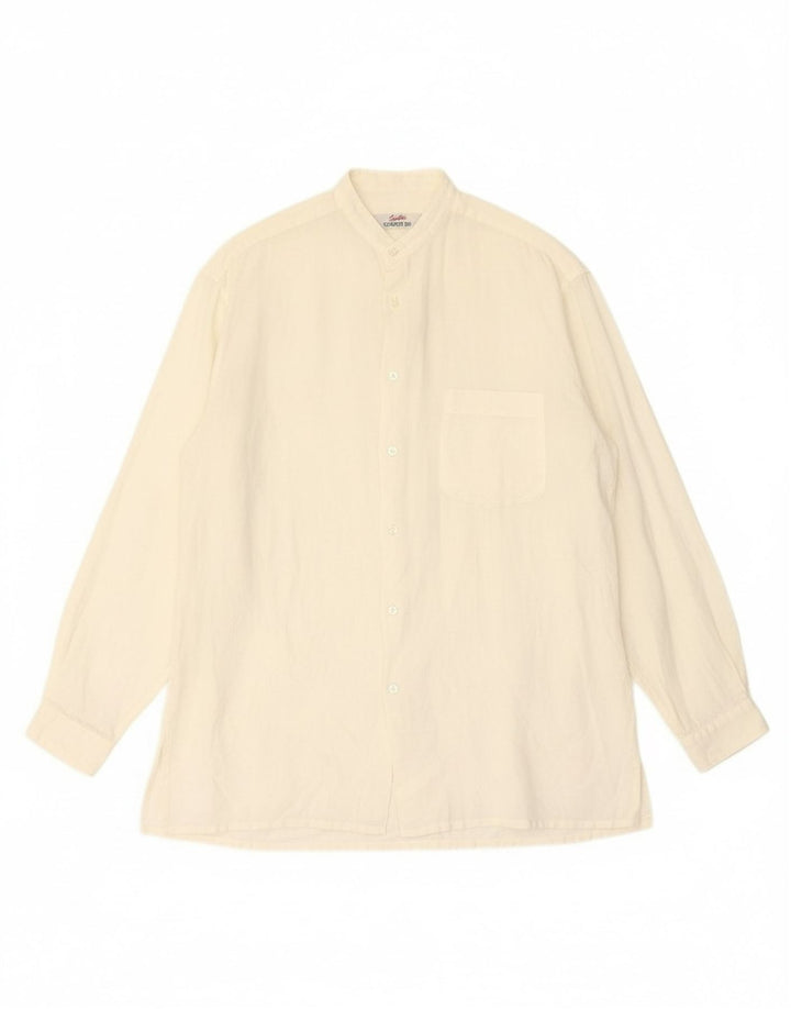 CERRUTI 1881 Mens Shirt Medium Off White Ramie