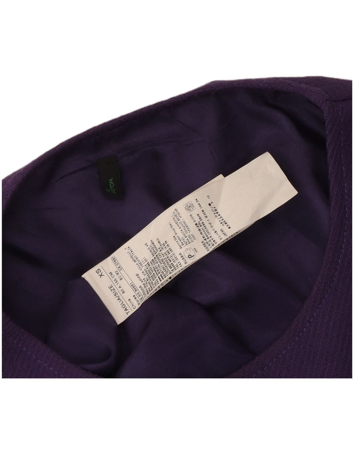 Abito tubino senza maniche BENETTON da donna UK 6 XS viola lana vergine