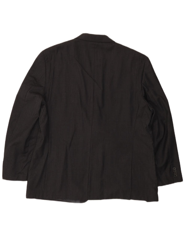 MICHAEL KORS Giacca blazer da uomo a 2 bottoni UK 46 3XL Lana nera