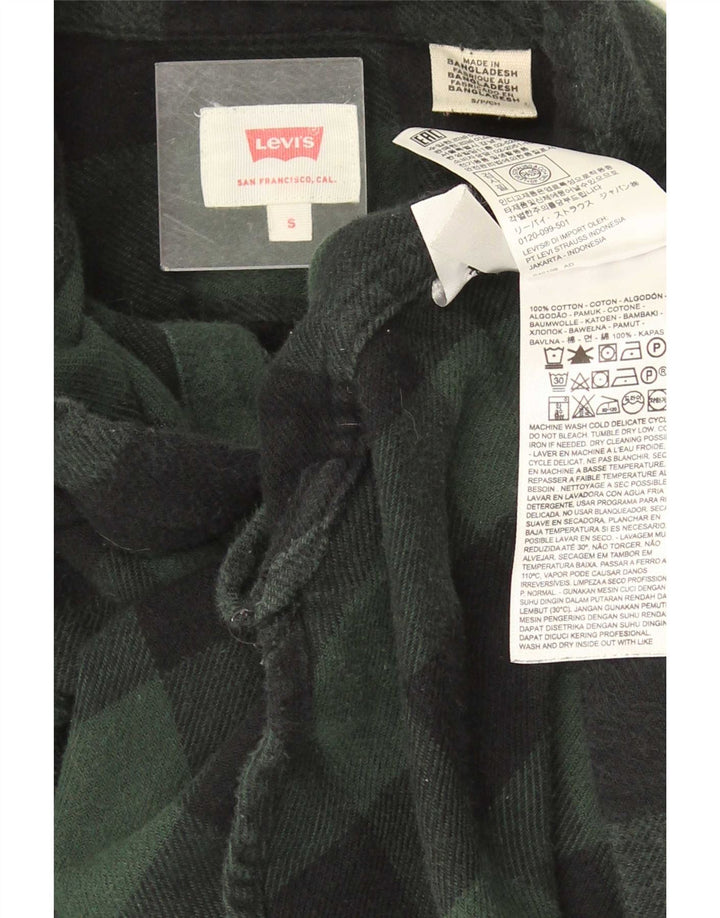 Camicia Levi's da uomo in flanella di cotone a quadretti verde piccolo