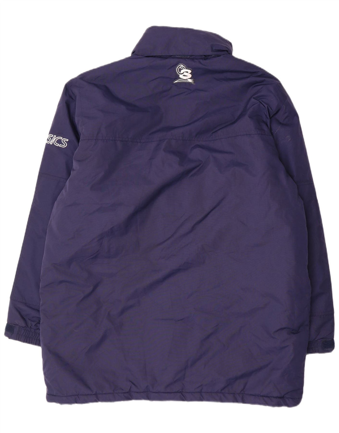 Giacca imbottita grafica da uomo Asics UK 42 XL nylon blu navy