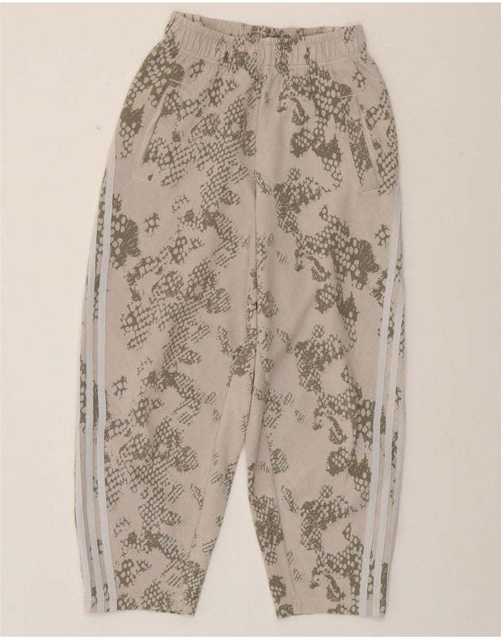 Pantaloni da tuta da donna ADIDAS UK 4/6 XS Cotone mimetico beige