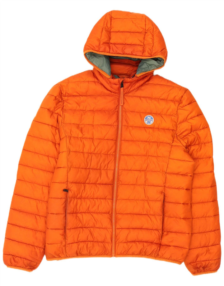 Giacca imbottita con cappuccio da uomo North Sails UK 40 Large Arancione Poliestere