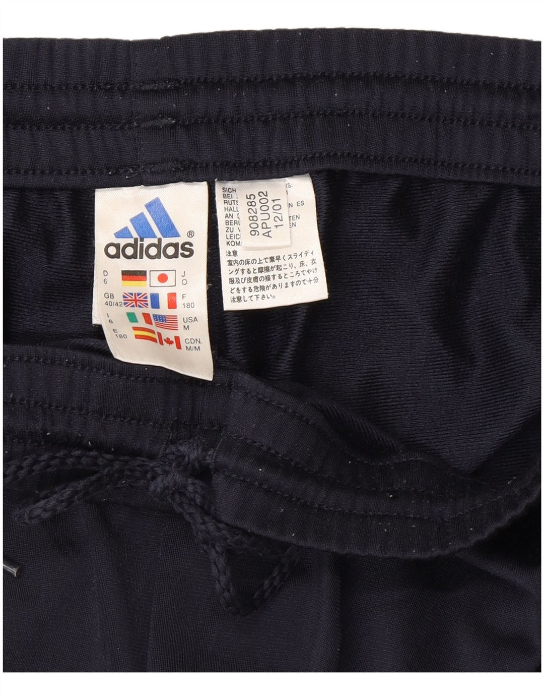 Pantaloni da tuta da uomo Adidas UK 40/42 Poliestere blu navy medio