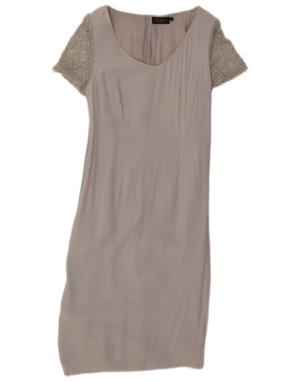 Abito Tubino Donna Luisa Spagnoli IT 50 XL Acetato Floreale Grigio