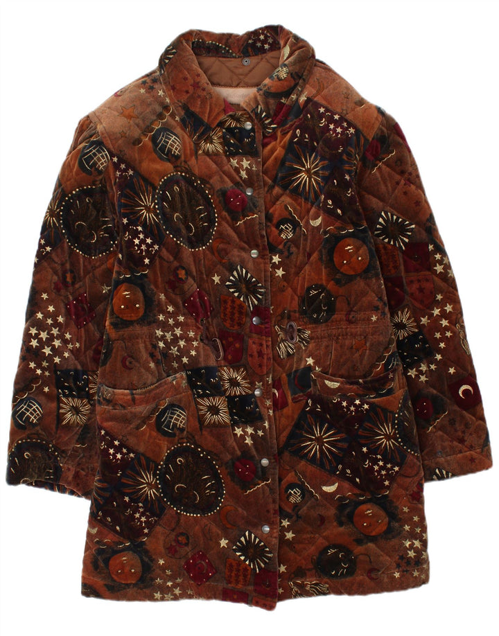 Cappotto giacca a vento da donna con motivo astratto Yves Saint Laurent UK 16 Large Bro