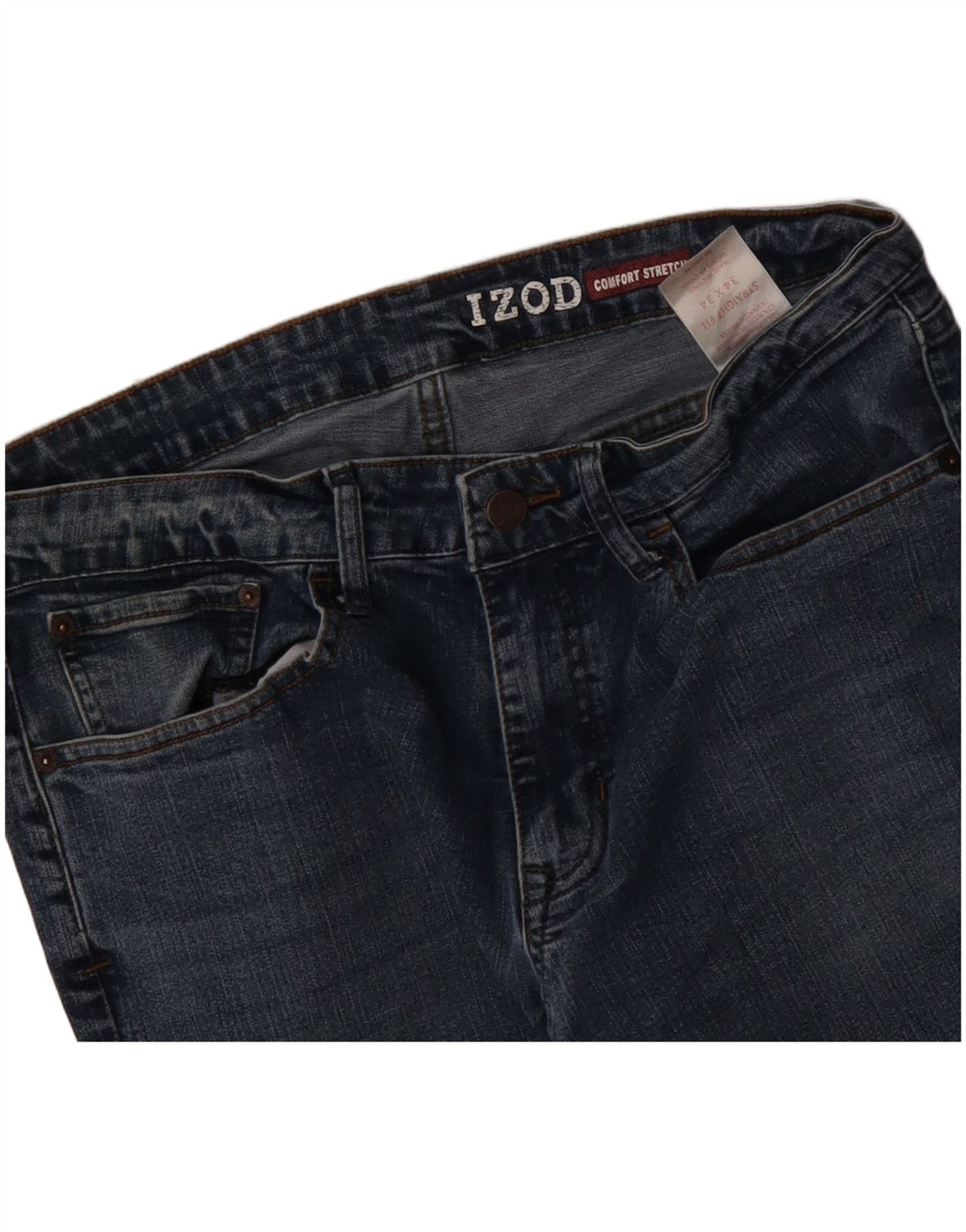 Jeans dritti elasticizzati comfort da uomo IZOD W34 L34 cotone blu