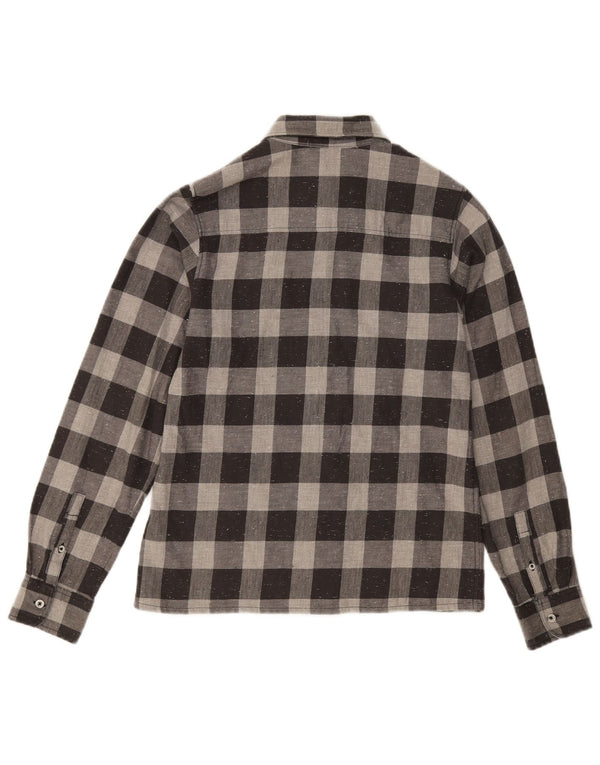 Camicia in flanella da bambino Timberland 13-14 anni in cotone a quadretti grigio piccolo