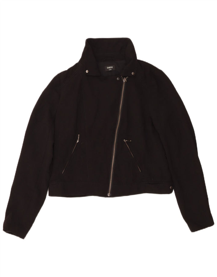 Giacca da motociclista corta da donna Oasis UK 12 poliestere nero medio
