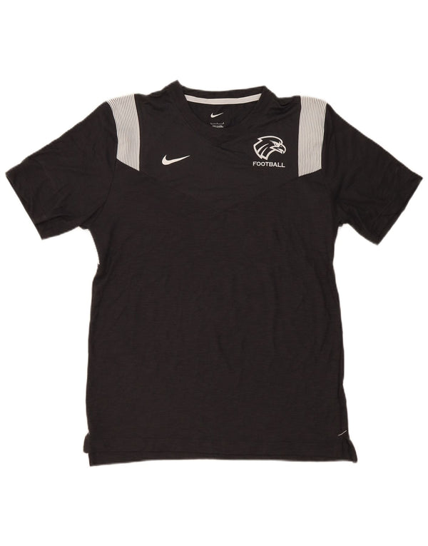 Nike Uomo Dri Fit T-shirt grafica Top Large Nero Gessato Poliestere