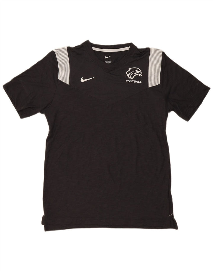 Nike Uomo Dri Fit T-shirt grafica Top Large Nero Gessato Poliestere