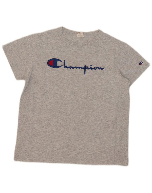 T-shirt grafica da donna Champion Top UK 10 piccolo cotone chiazzato grigio