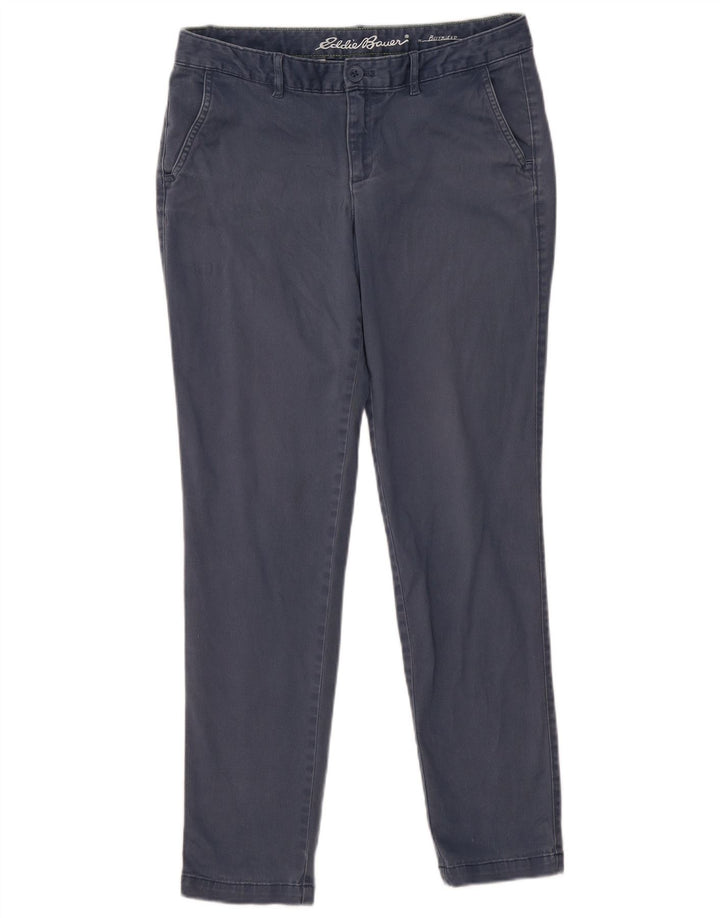 Pantaloni chino da donna Boyfriend Eddie Bauer US 8 medi W34 L30 blu navy