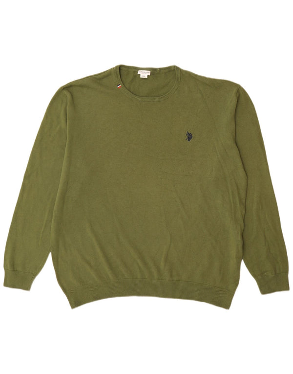 Polo Assn. Maglione maglione girocollo da uomo 3XL cotone verde