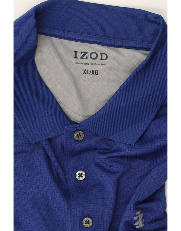 Polo da uomo Izod XL in poliestere a quadretti blu