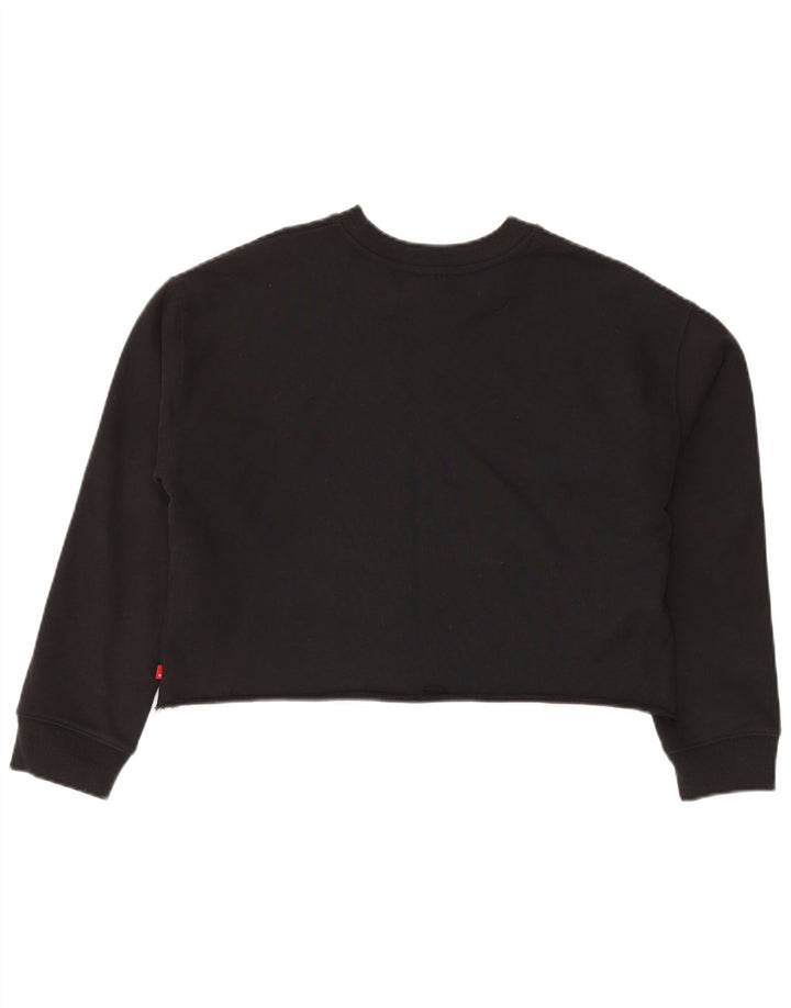 Felpa corta oversize da donna LEVI'S UK 6 XS a righe nere