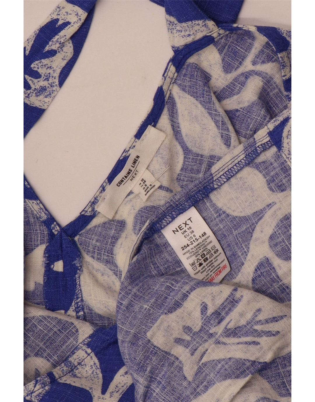 Successivo Abito a trapezio da donna UK 10 Piccolo viscosa floreale blu