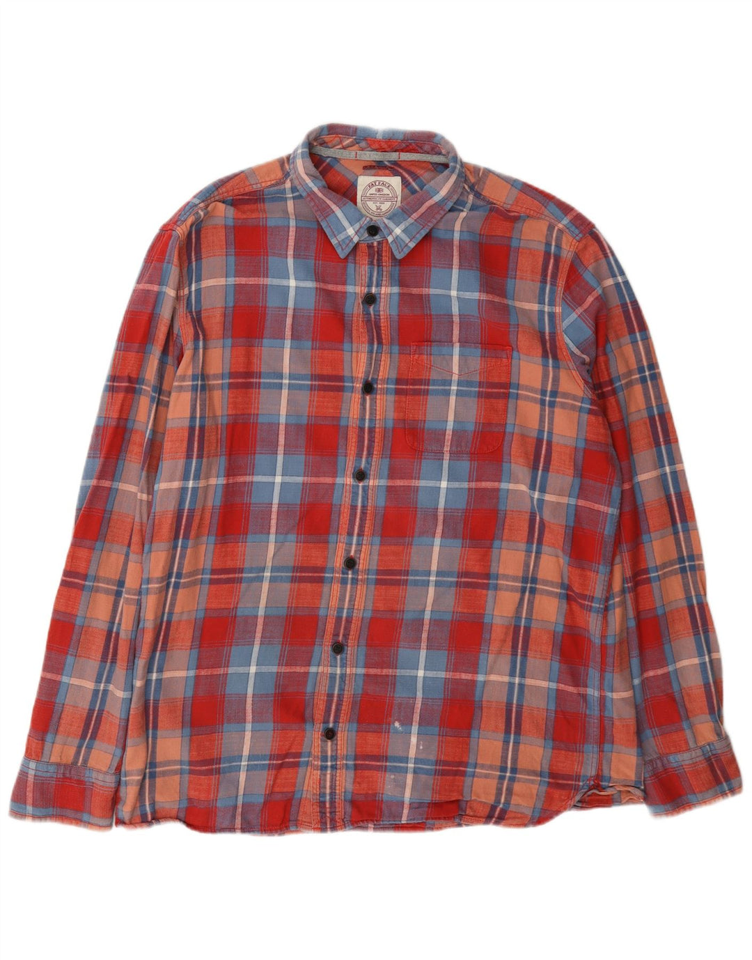 Camicia in flanella da uomo Fat Face XL in cotone a quadri rossi