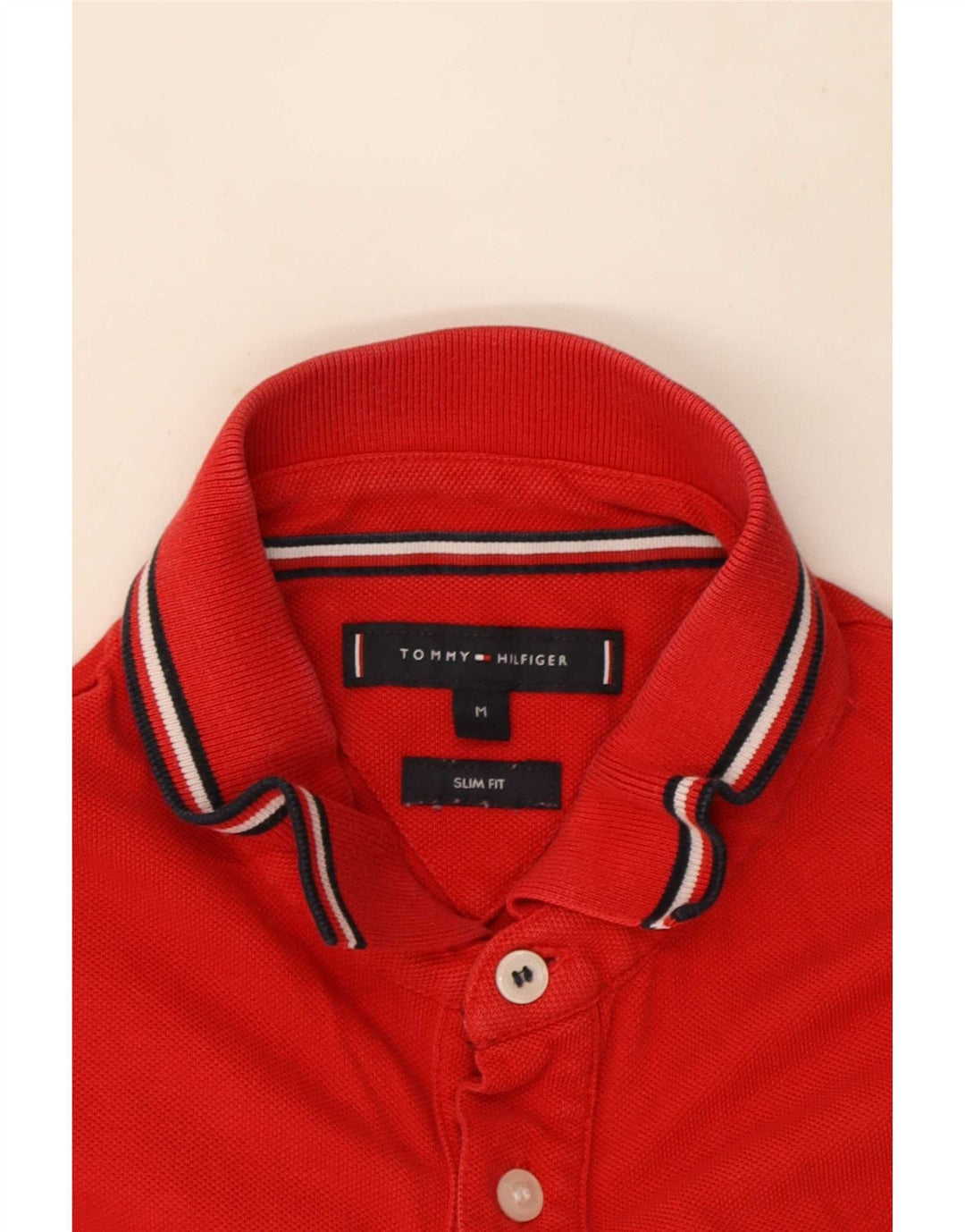 Polo slim fit da uomo Tommy Hilfiger rosso medio