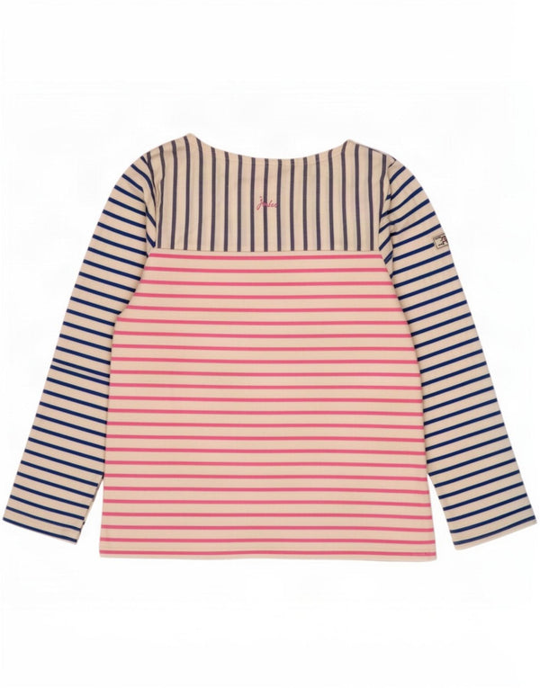 Joules Top da donna a maniche lunghe UK 14 Grande cotone a righe multicolori