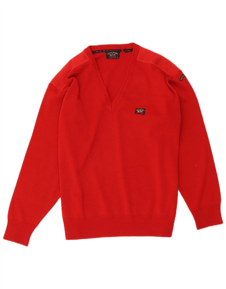 Paul & Shark Maglione da uomo con scollo a V XL in lana rossa