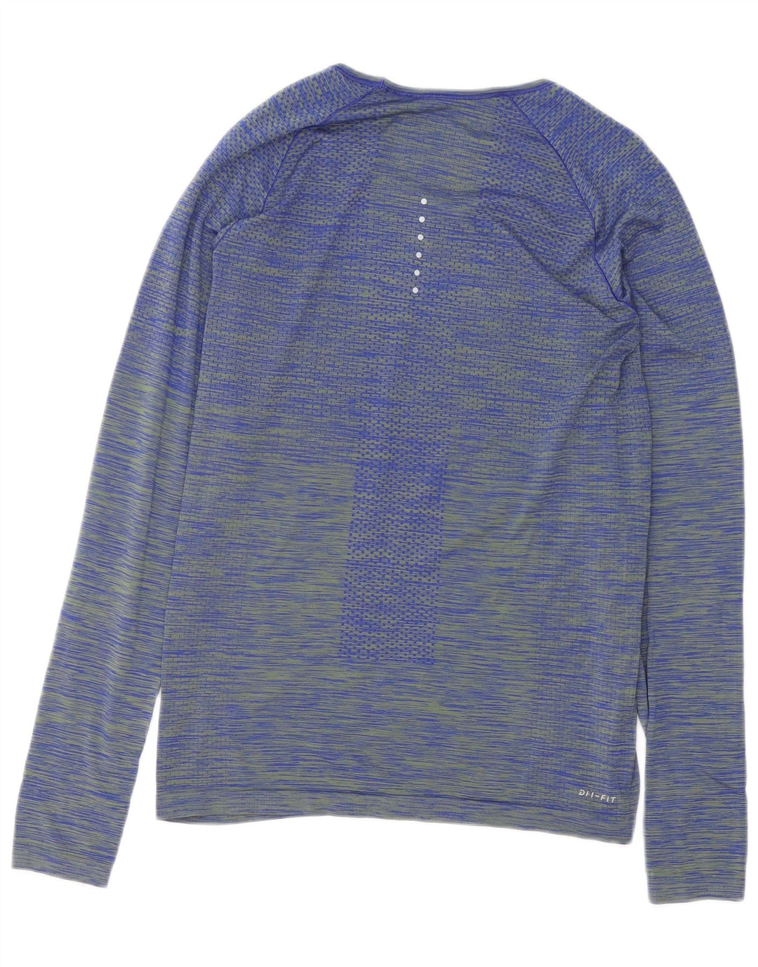 Top Nike Dri Fit da donna a maniche lunghe UK 12 a righe blu medio