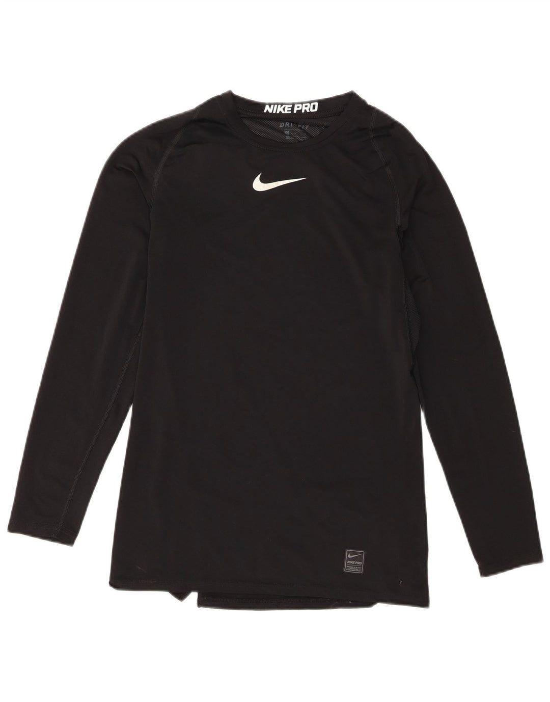 Nike Dri Fit Top da donna a manica lunga UK 14 Large Nero Poliestere