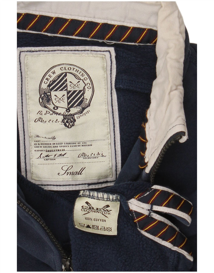 Crew Clothing Felpa con collo con zip da uomo Maglione piccolo in cotone blu navy