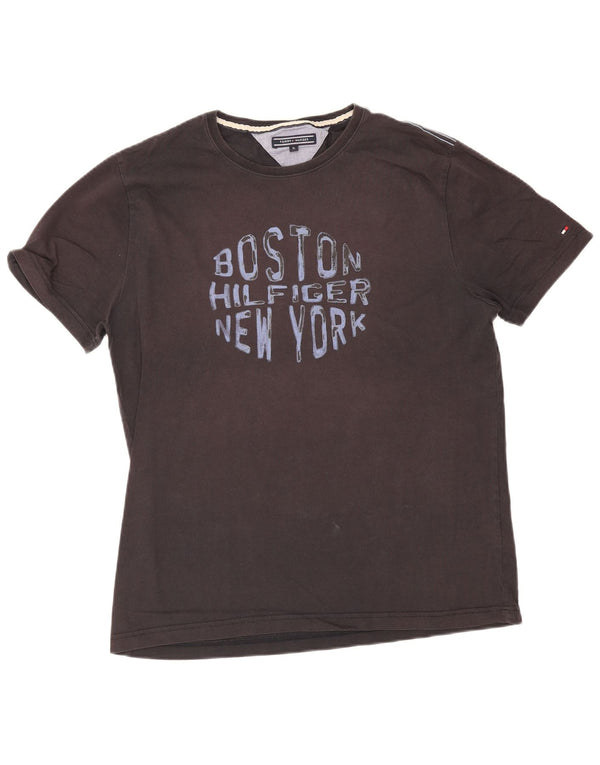 T-shirt grafica da uomo Tommy Hilfiger Top XL in cotone nero