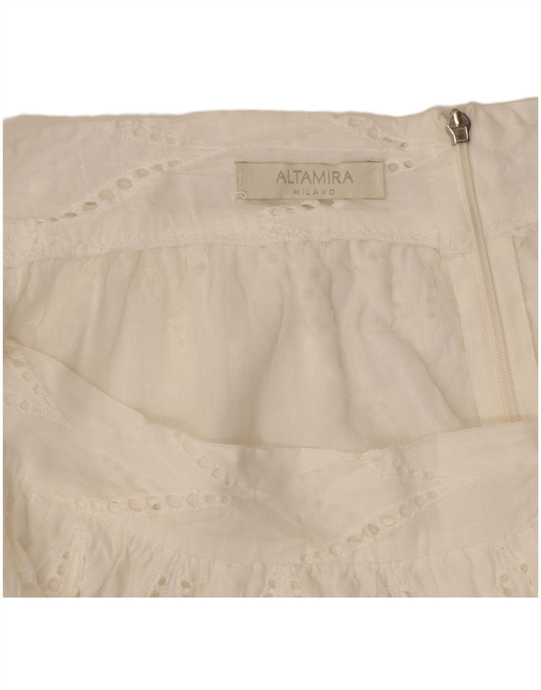 Gonna a trapezio da donna ALTAMIRA Milano W30 bianco medio geometrico