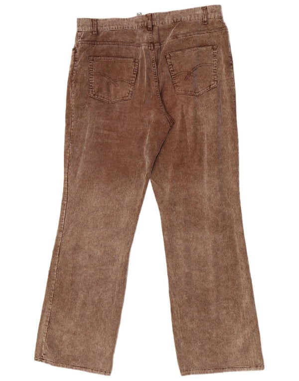 Pantaloni dritti da uomo in velluto a coste Fishbone XL W36 L34 cotone marrone