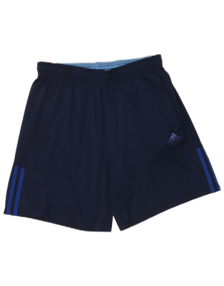 Pantaloncini sportivi da uomo Adidas piccoli in poliestere blu navy