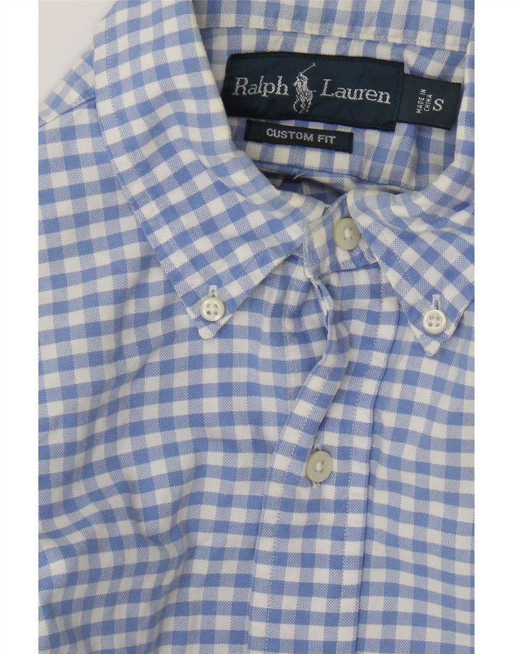 Camicia Ralph Lauren da uomo su misura, piccola, in cotone a quadretti blu