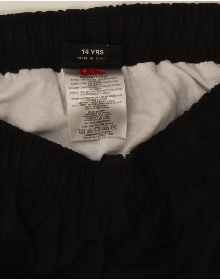 Pantaloni da tuta con grafica da ragazzo Canterbury 13-14 anni in poliestere nero