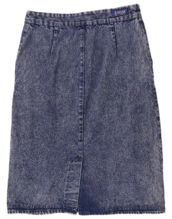 Gonna di jeans vintage da donna IT 44 media W32 blu