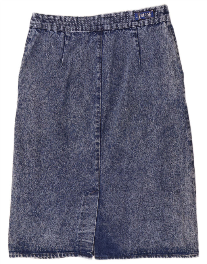 Gonna di jeans vintage da donna IT 44 media W32 blu