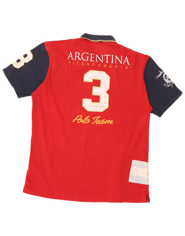 Polo da rugby da uomo La Martina Bicentenario de Revolucion Mayo XL rossa