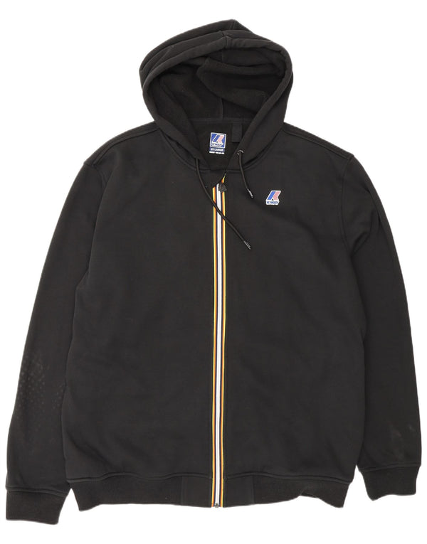 Felpa con cappuccio e zip da uomo K-Way 2XL poliestere nero