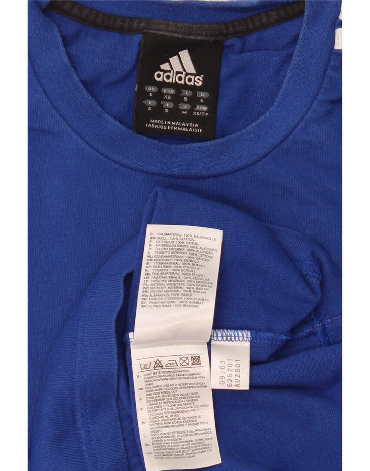 Adidas Maglietta grafica da uomo a manica lunga piccola in cotone blu