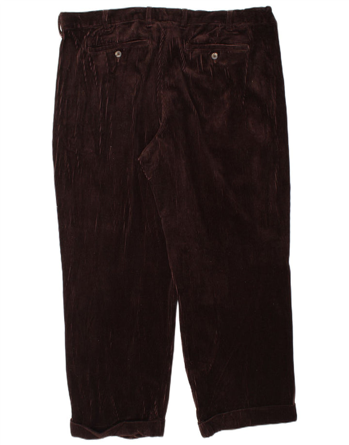 EDDIE BAUER Pantaloni da uomo in velluto a coste con picchetti W44 L30 cotone marrone