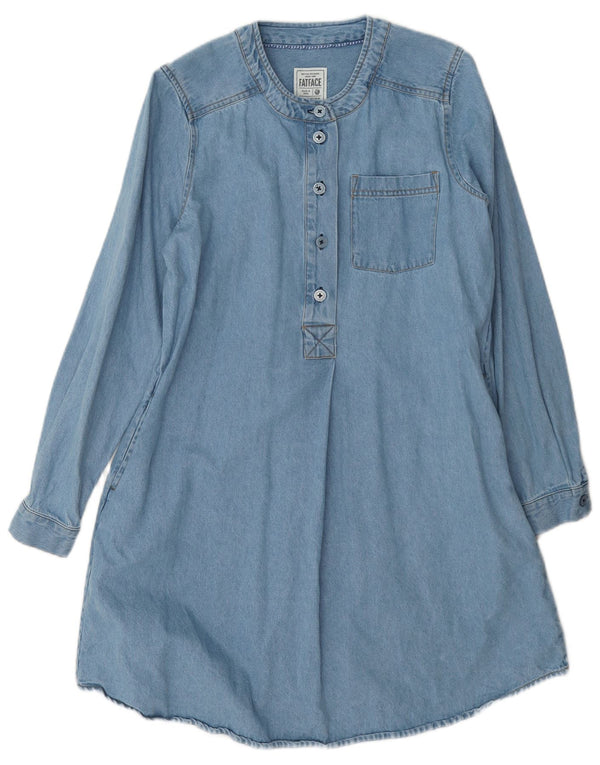 Abito in denim a maniche lunghe da donna Fat Face UK 8 piccolo cotone blu