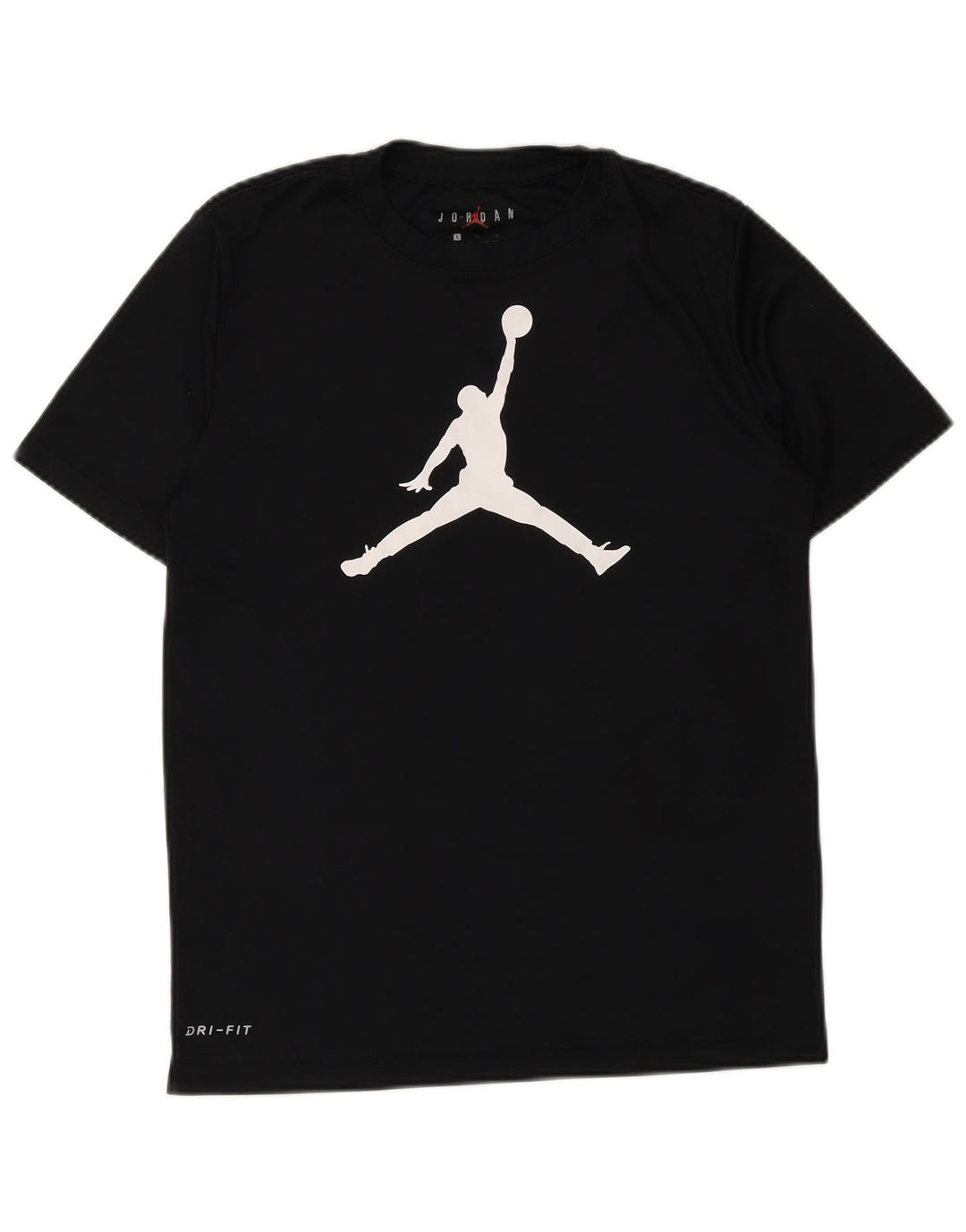 T-shirt grafica Jordan Dri Fit da ragazzo, 12-13 anni, grande, in poliestere nero