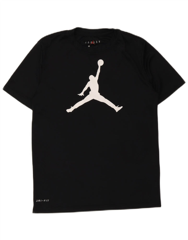 T-shirt grafica Jordan Dri Fit da ragazzo, 12-13 anni, grande, in poliestere nero