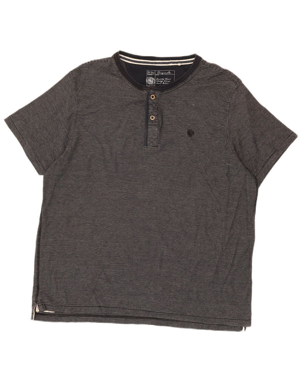 T-shirt da uomo Fat Face Top 2XL Cotone gessato grigio