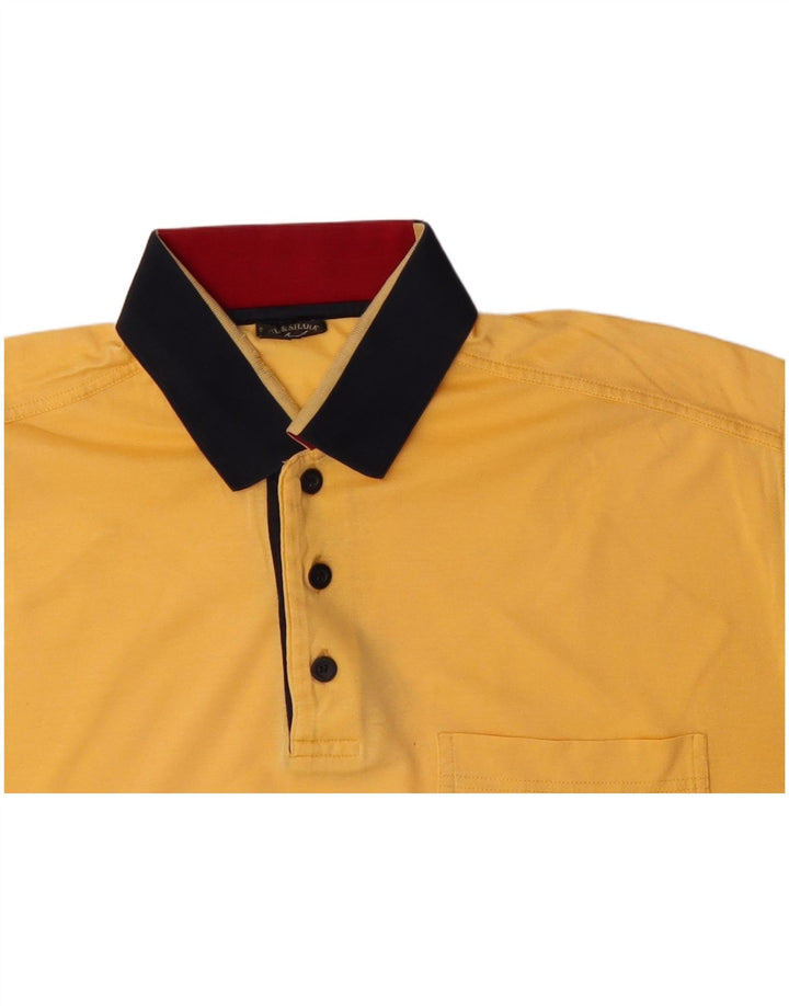 Polo da uomo PAUL & SHARK grande in cotone color block giallo