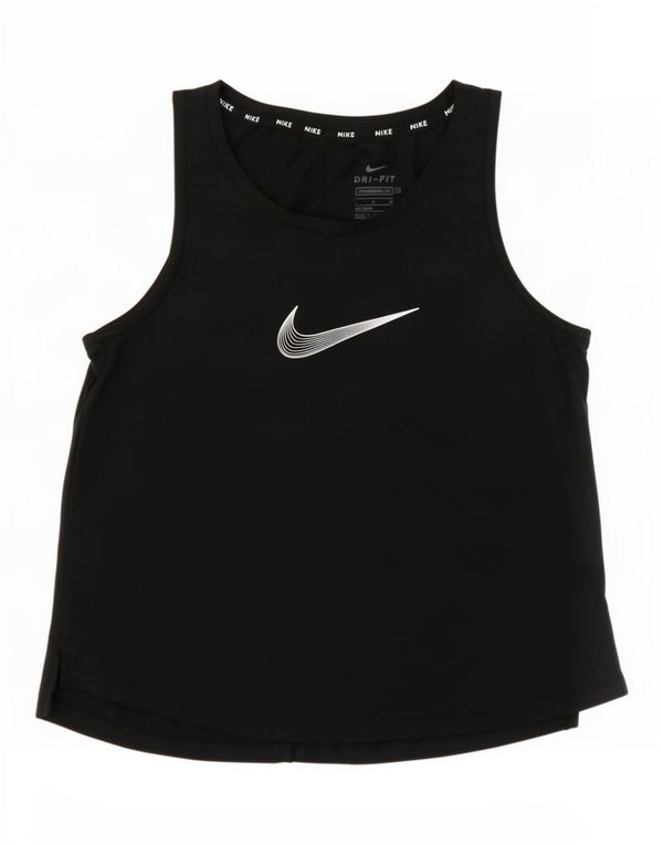 Canotta grafica Nike Dri Fit per ragazze, 12-13 anni, grande, in poliestere nero